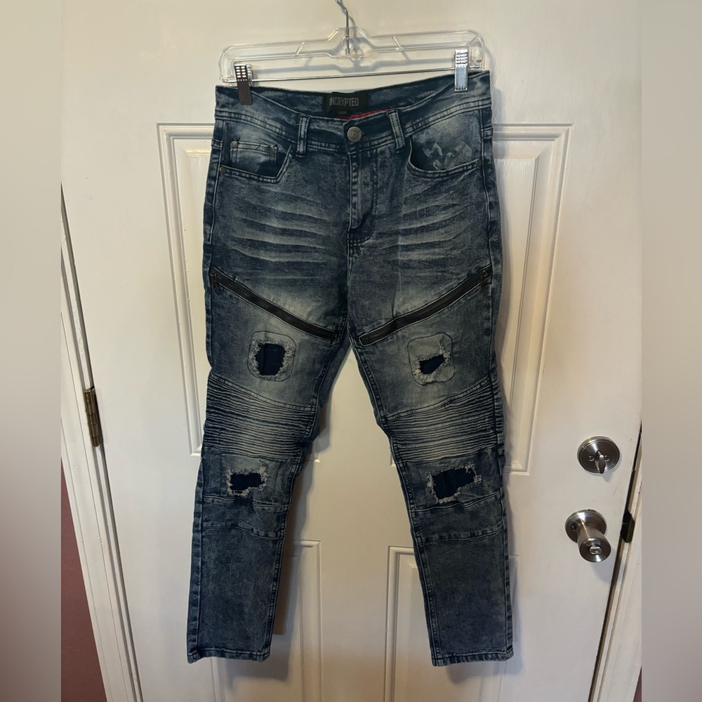 Stonewashed skinny jeans